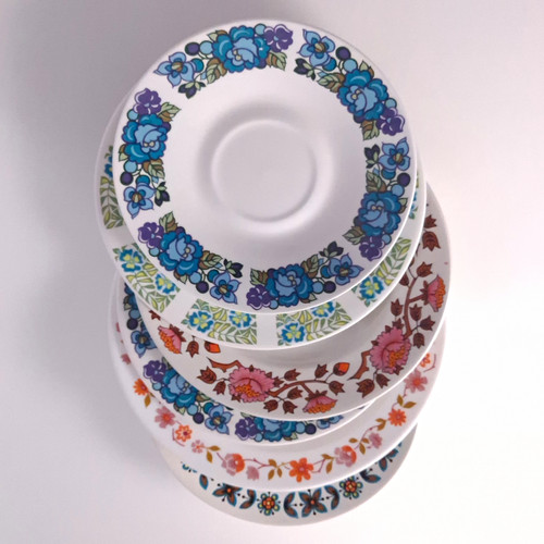 Broken crazed plates for
