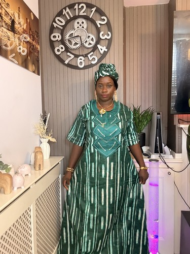 African dress with embroidery - african,