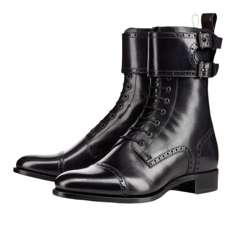 Handmade men black leather - handmade,