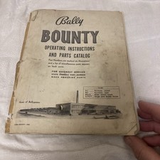 Bally  Bounty  Pin Ball Machine operation instructions Parts Catalog Manual