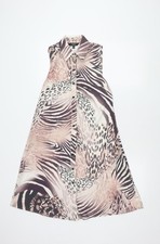 Lipsy Women's Multicoloured Animal Print Shirt Dress