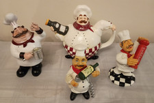 Chef Teapot Corkscrew Holder Ornament Kitchen Decor Restaurant Cafe Pub Bundle