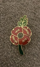 Never Forget 1918 - 2018 Remembrance Enamel Lapel Badge World War I