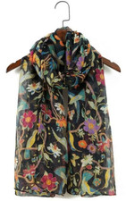 Ladies Women's Fashion New Birds Print Long Scarves Floral Neck Scarf Shawl Wrap