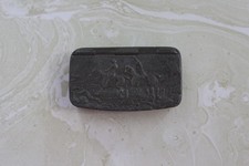 AS FOUND, VINTAGE PEWTER SNUFF BOX WITH 2 PEOPLE ON HORSEBACK BY G. SMITH & SONS