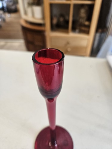 Handmade ruby red slim glass - slim,