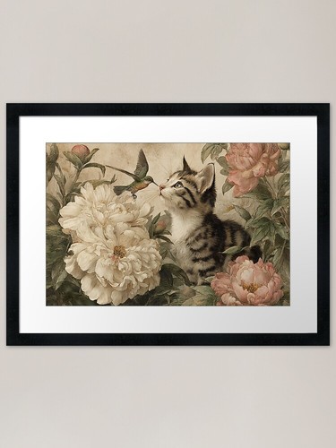 Vintage botanical kitten 1000 - vintage,