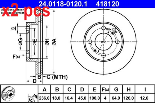 Pcs sides fits - x2,