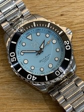 Mens quartz diver watch 43mm Marlinwatch 200m screw down crown divers 23/100