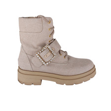 Russell & Bromley Size EU 39 UK 6 Chunky Glam Rock Recycled Canvas Buckle Boots