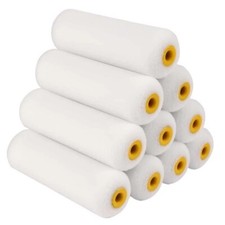 Mini Paint Roller Sleeves Foam Pile Refills Small Radiator Skirting 10 Pack