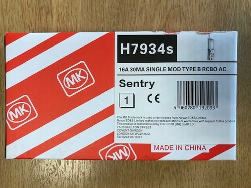 Sentry 16a rcbo h7934s - mk,