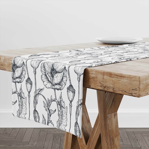 Table runner poppies - table,