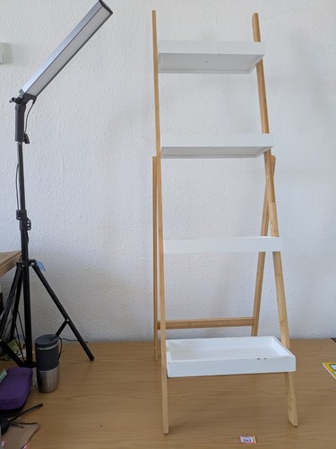 Tier white wooden ladder - 6,