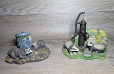Badgers & Raccoons Ornaments Countryside Friends Leonardo & Not. Good Used  Both