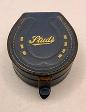 Vintage blue leather studs - leather, box