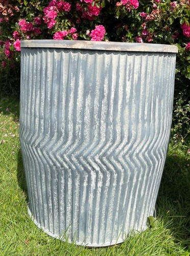 Galvanised chevron dolly tub - galvanised,