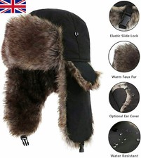 Men's Winter Trapper Aviator Trooper Earflap Warm Russian Waterproof Ski Hat UK
