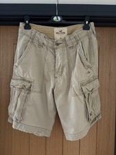 Hollister Men’s Distressed Cargo Shorts Size 30w Cream