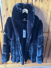 River Island Women’s Black Panelled Faux Fur Coat: Size Large BNWT RRP £95