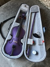 Stentor Harlequin Cadbury Purple Violin Outfit 1/2 Size – Case, Bow, Rosin