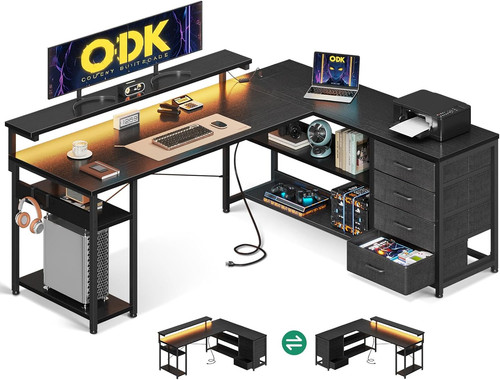 Odk corner desk with drawers - desk,