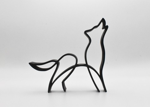 Line art wolf - art, sculpture