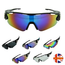 New Men Women Unisex Wrap Around Fit Cycling Sports Mirrored Lens Sunglasses UK