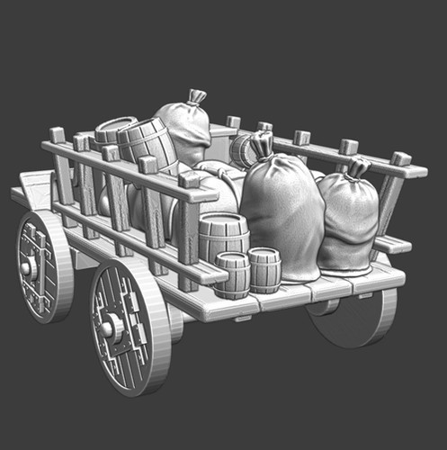 28mm medieval supply wagon - medieval,
