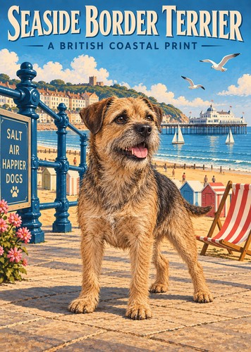 Border terrier print - terrier,
