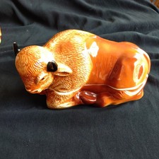 Mid Century Bison Terrine  Hand Made by Michel Caugant France 