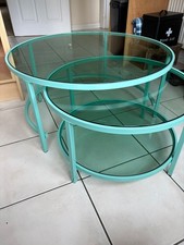 round glass coffee table, nest