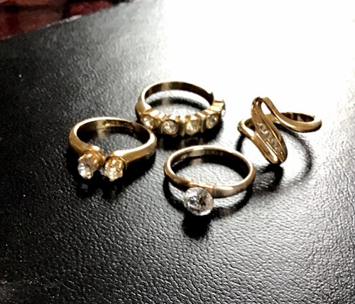 Lot gold rings with - lot,