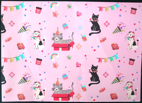 Wrapping paper pink happy - wrapping,