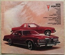 PONTIAC 1976 RANGE USA Sales Brochure SUNBIRD Firebird LE MANS Bonneville ASTRE+