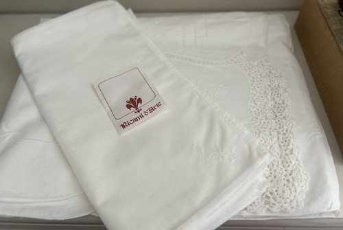 Vintage large white ricami - large,