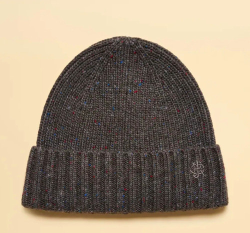 Joules grey wool knit beanie - wool,
