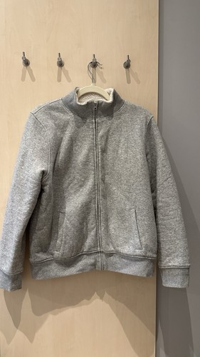 Muji grey fleece lined zip - fleece-lined, zip-up