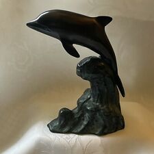 Bronze Figurine ‘Bronze Dolphin Riding a Wave’ 16cm Tall