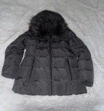 Real fur Hood Coat grey