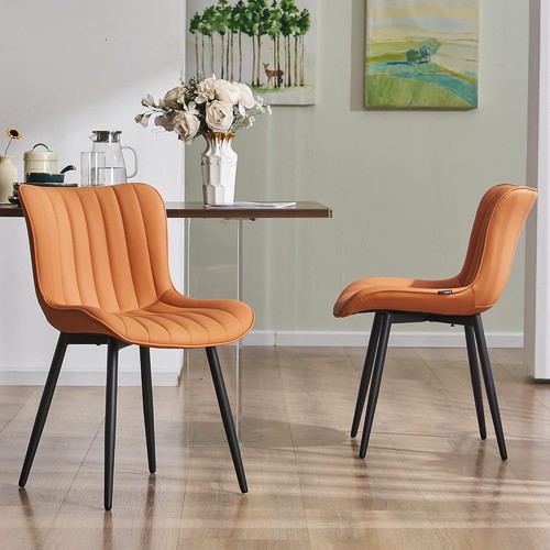 Faux leather dining chairs - leather, set