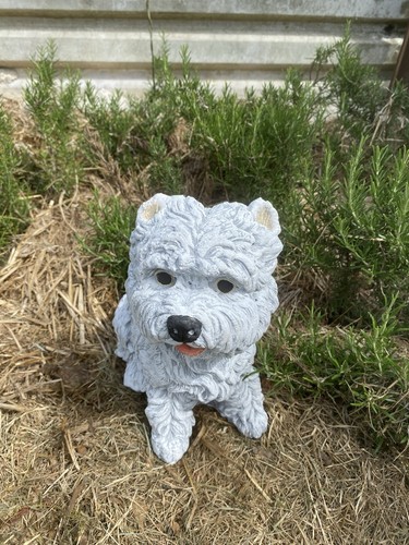 Smiling westie garden statue - westie,