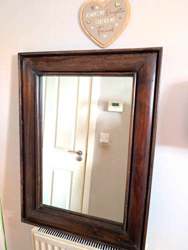 Rustic wooden wall - rustic, mirror