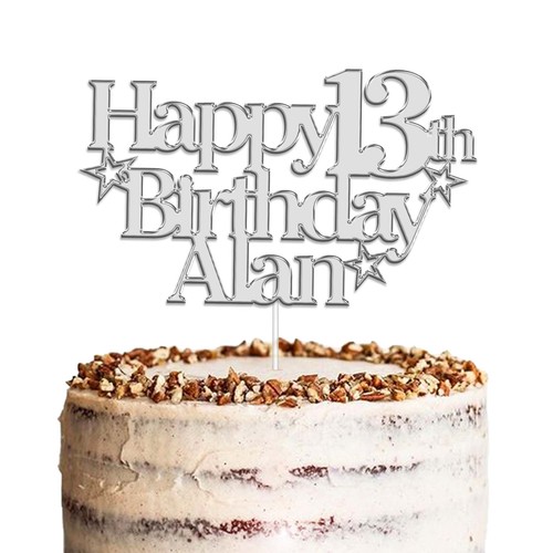 Personalised cake topper happy - personalised,