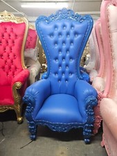 Throne Chair Royal Blue 70"