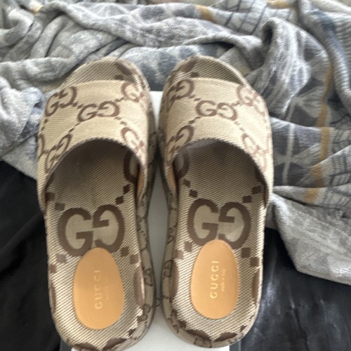 Gucci logo beige brown - gucci,