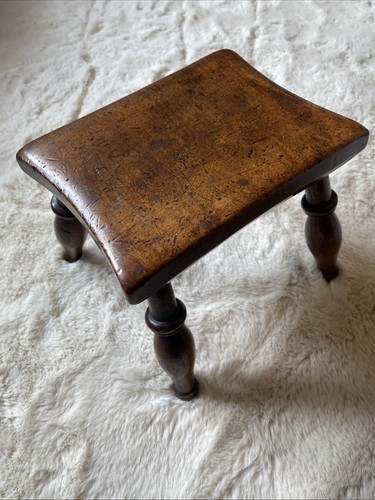 Antique stool c18th elm - stool,
