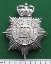 Oldham County Borough Police helmet badge pre 1969