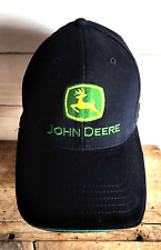 John Deere Black Flexseam Cap Hat Fitted Card Equipment Twinings MI LP14439 NWT