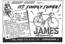 James ARROW ACE Lightweight Sport Bicycle ADVERT (2) Small 1950s Print Ad 162/22